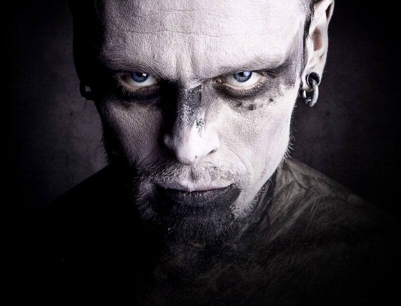 Man with Dark Makeup — Black, Dramatic, Photograph, Earrings