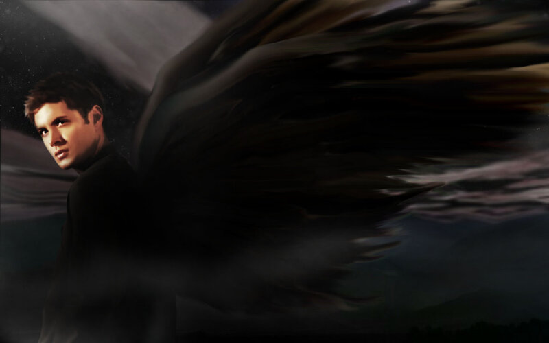 Man with Dark Wings — Black, Dramatic