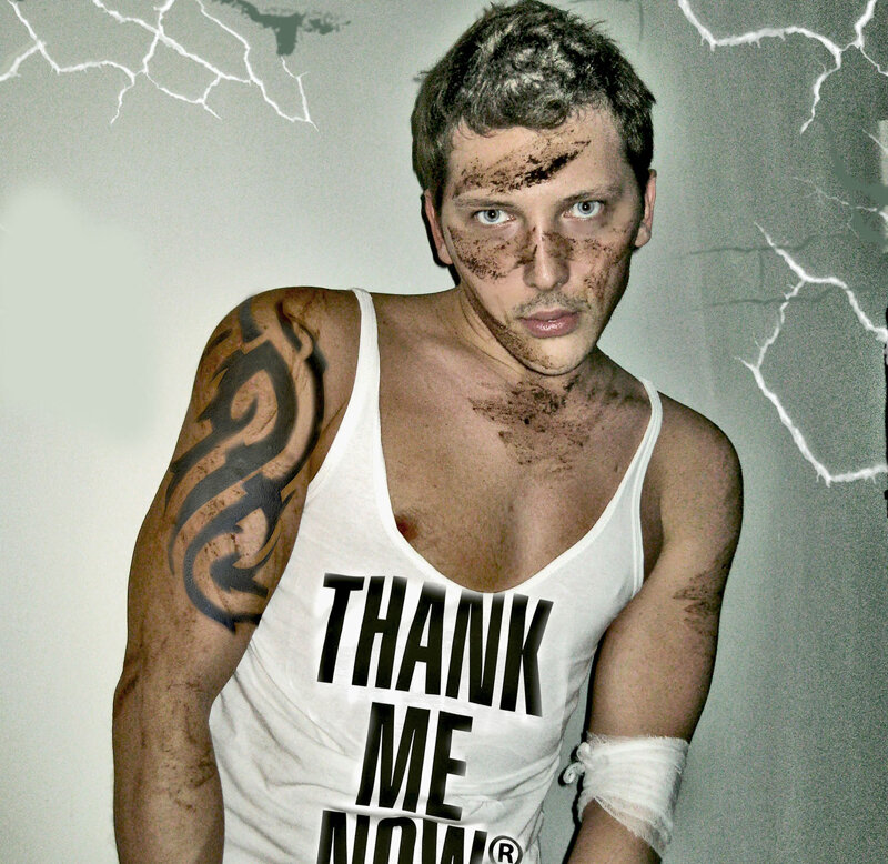 man with dirt on face