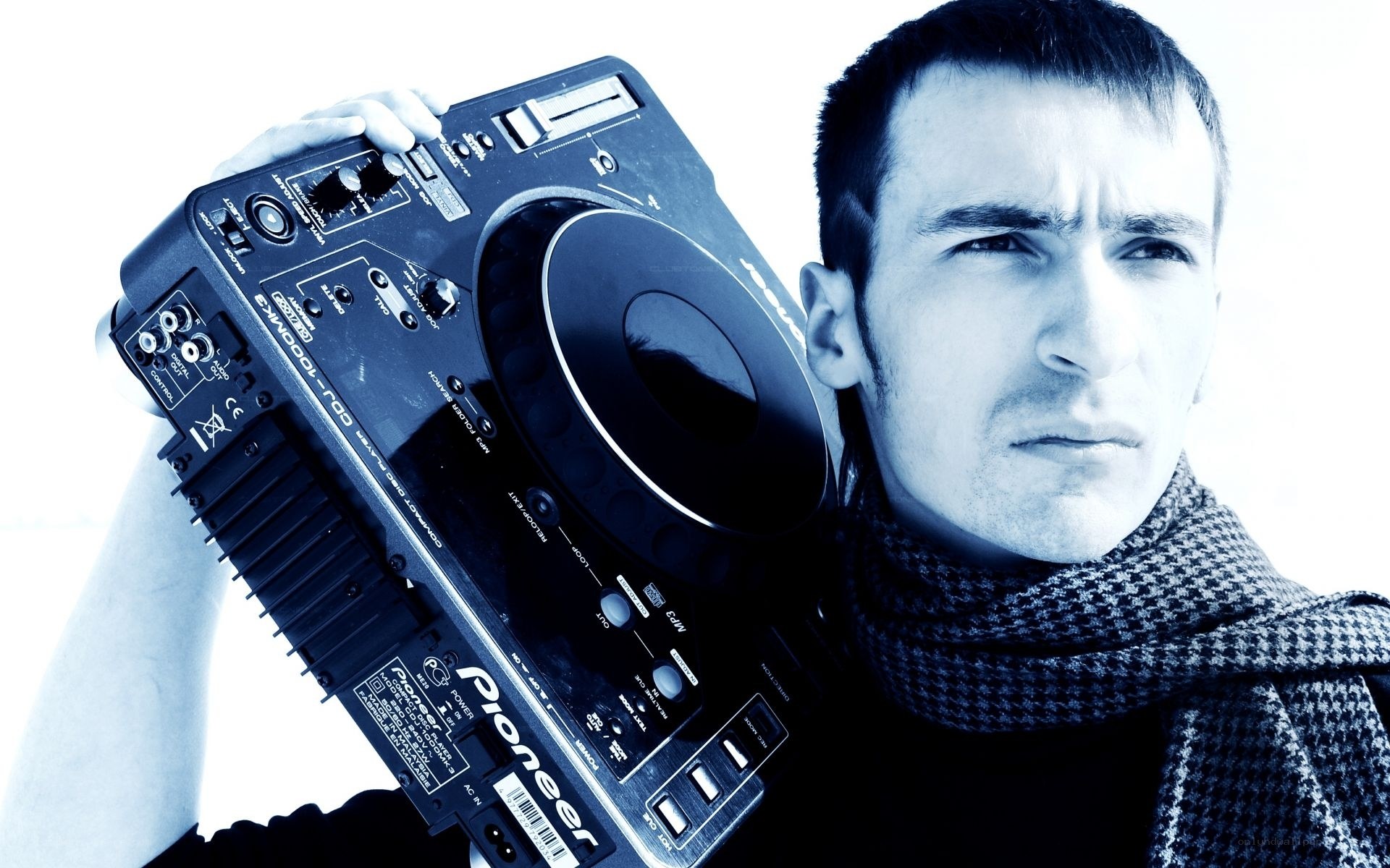 man with dj equipment