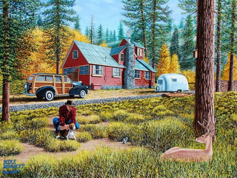 Man with Dog and Deer