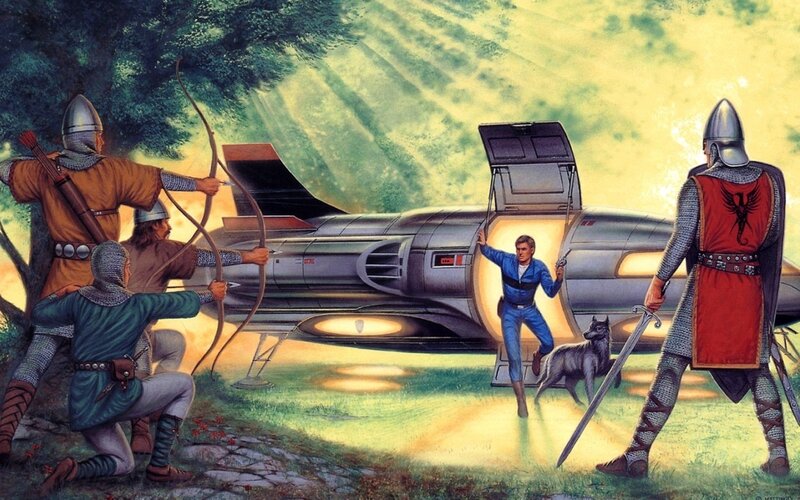 Man with Dog and Spaceship