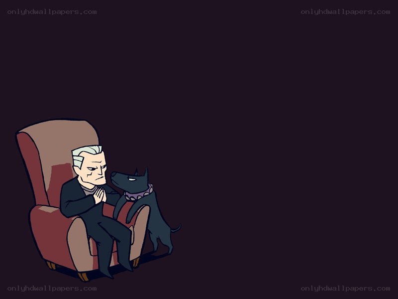 man with dog in armchair