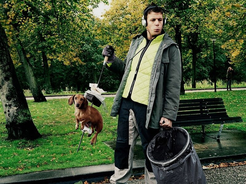 Man with Dog in Park
