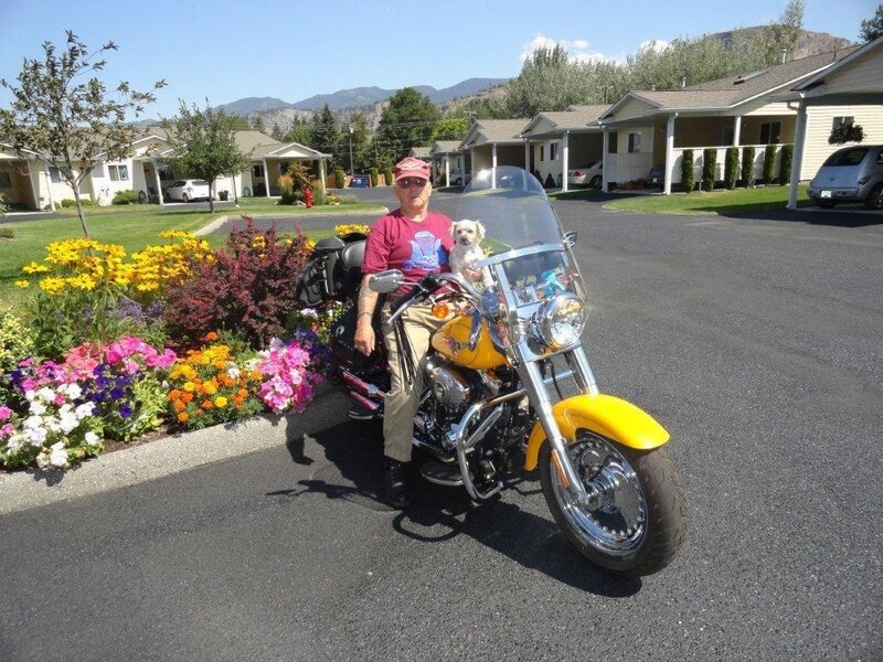 Man with Dog on Motorcycle