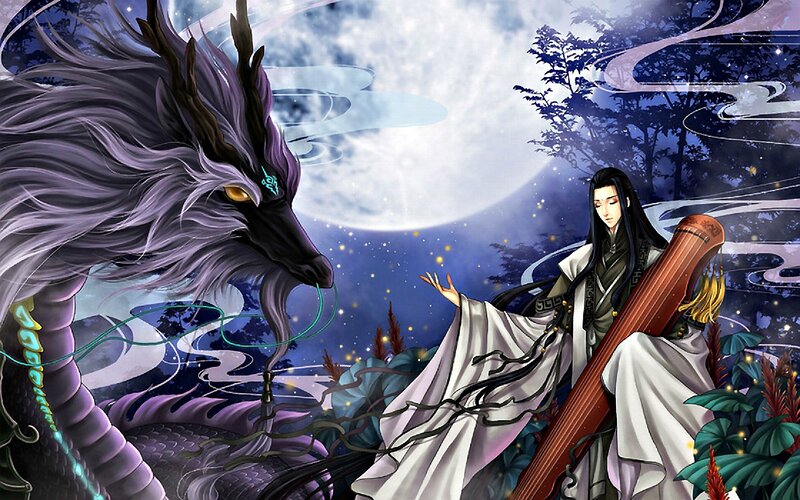 Man with Dragon — Purple