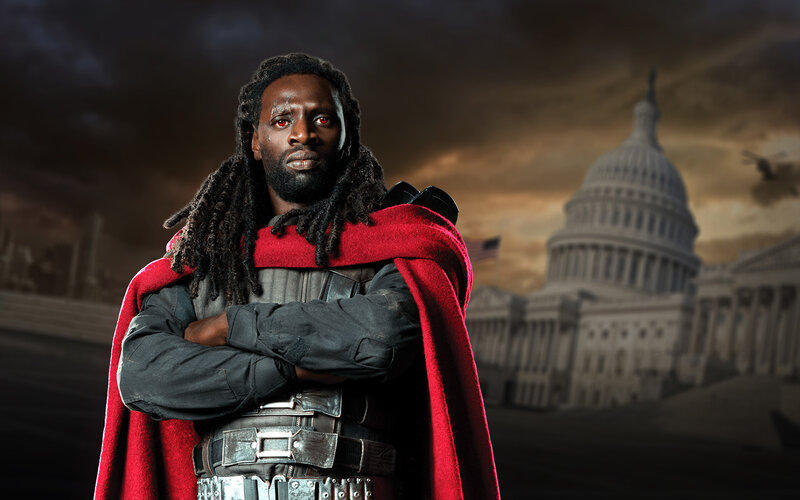 Man with Dreadlocks and Red Cape