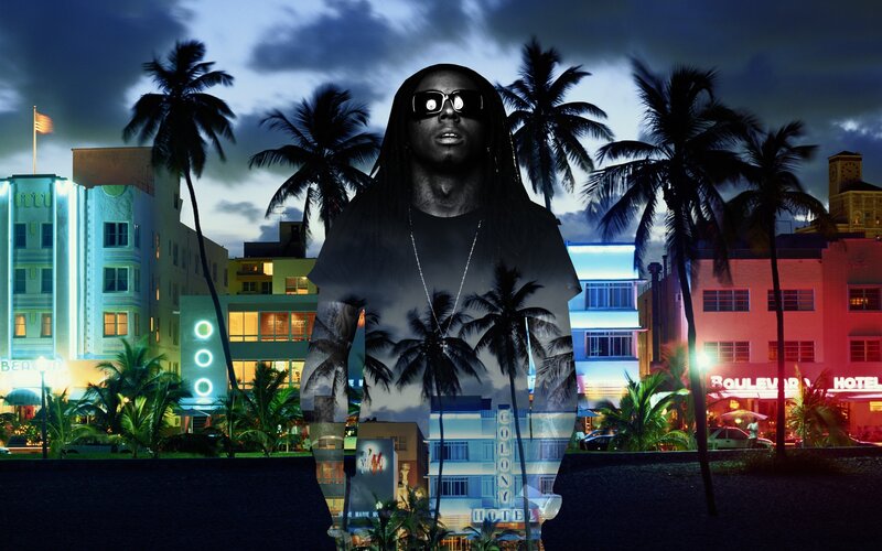 Man with Dreadlocks and Sunglasses — Blue