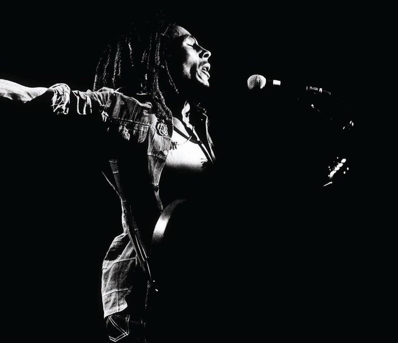 Man with Dreadlocks Singing — Black, Dramatic, Night