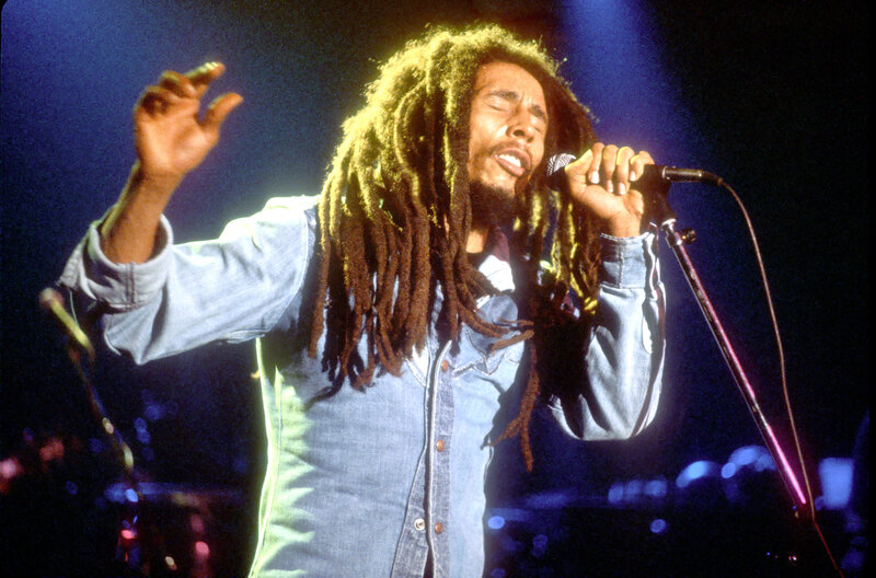 Man with Dreadlocks Singing — Blue