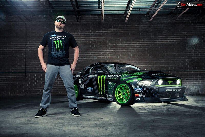 Man with drift car