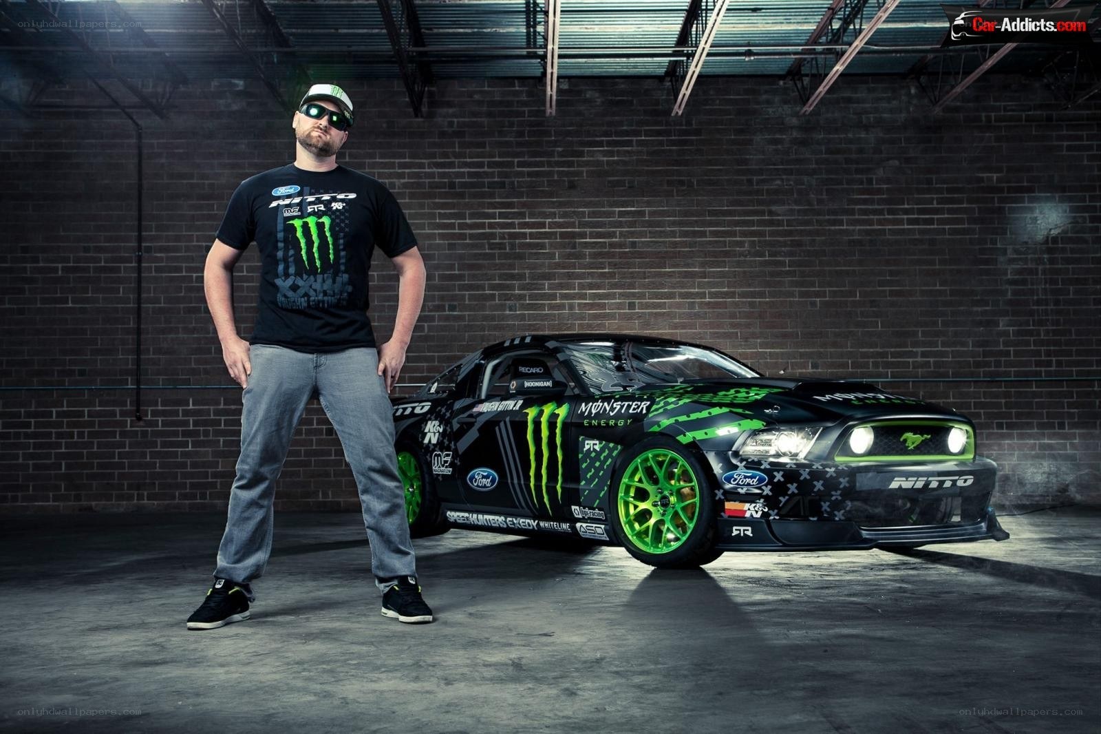 Man with drift car