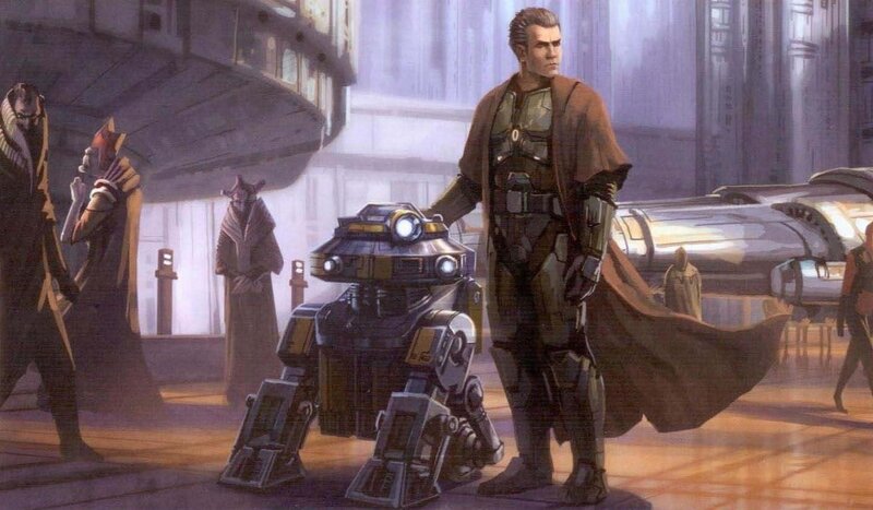 Man with Droid Robot