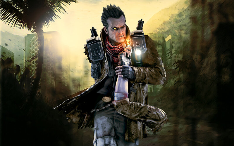 Man with Dual Pistols — Brown