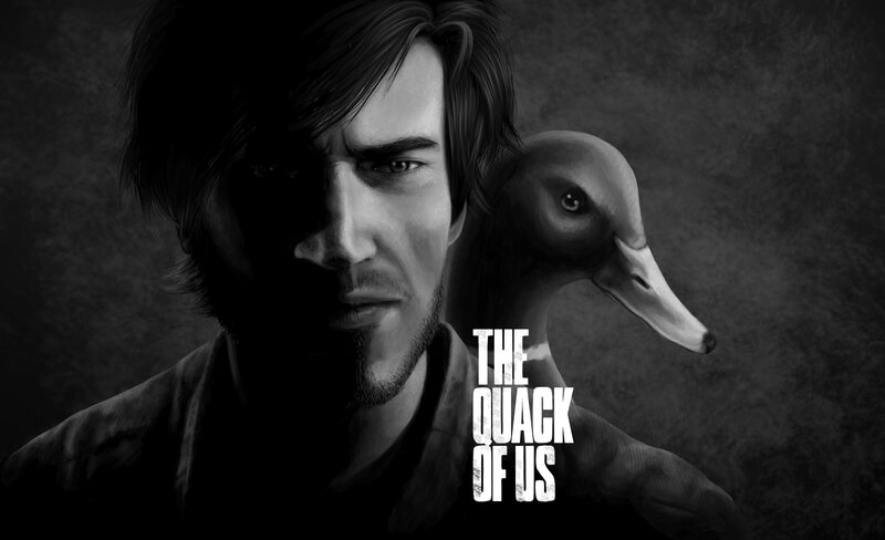 Man with Duck on Shoulder — Black