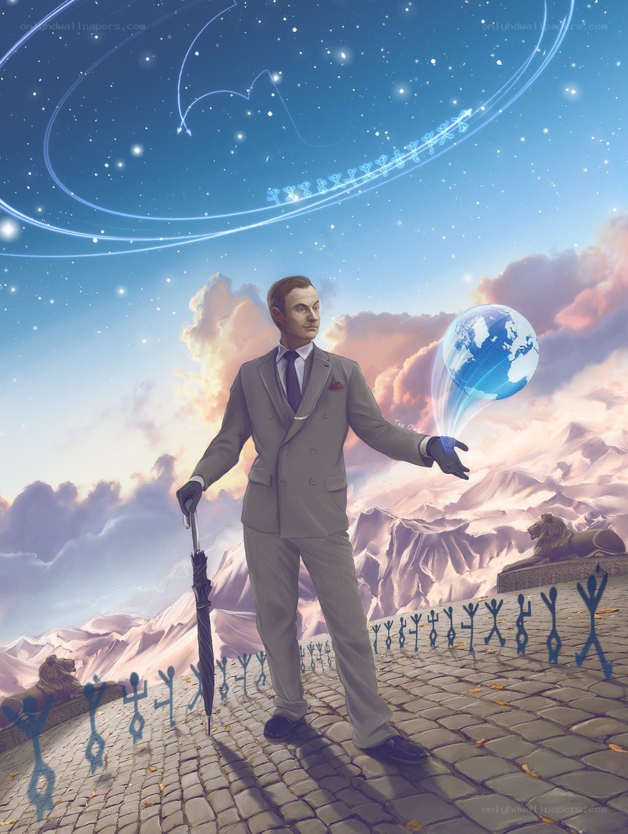 Man with Earth and Umbrella
