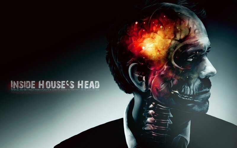 Man with Exposed Brain — Black, Dramatic