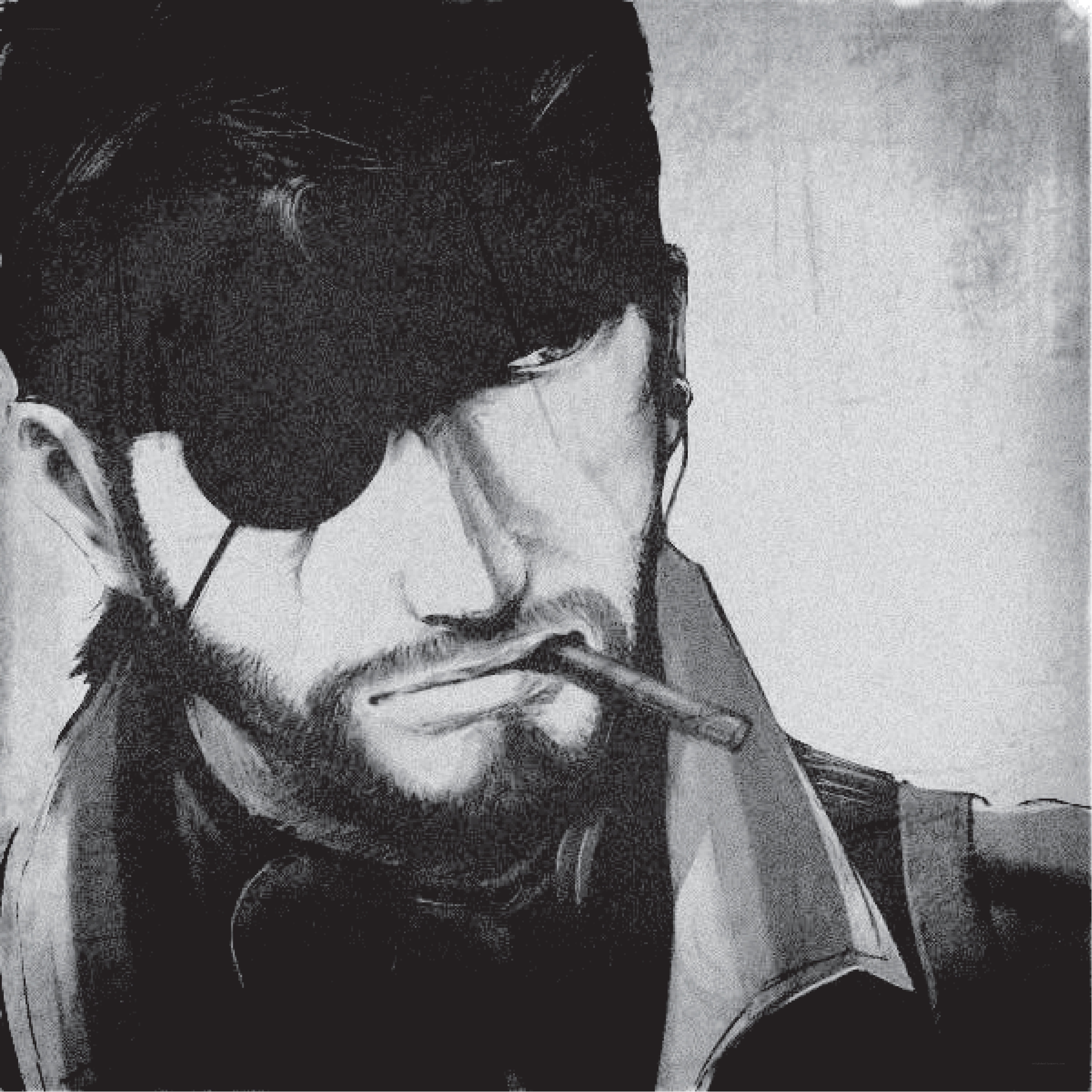 man with eyepatch and cigarette