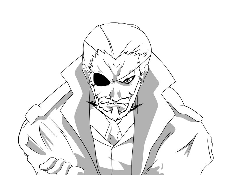 Man with Eyepatch — Black, Intense