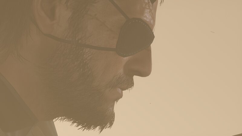 Man with Eyepatch — Brown, Serious