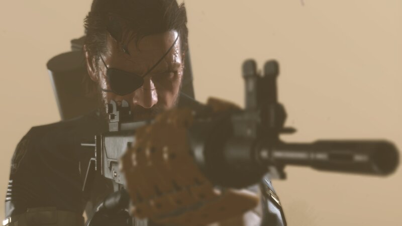 Man with Eyepatch Holding Gun — Brown