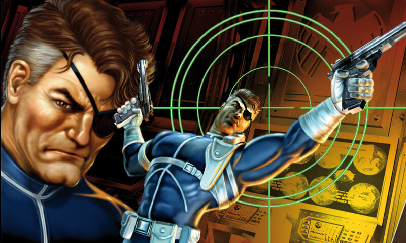 Man with Eyepatch Holding Guns