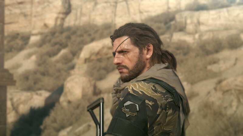 Man with Eyepatch in Desert