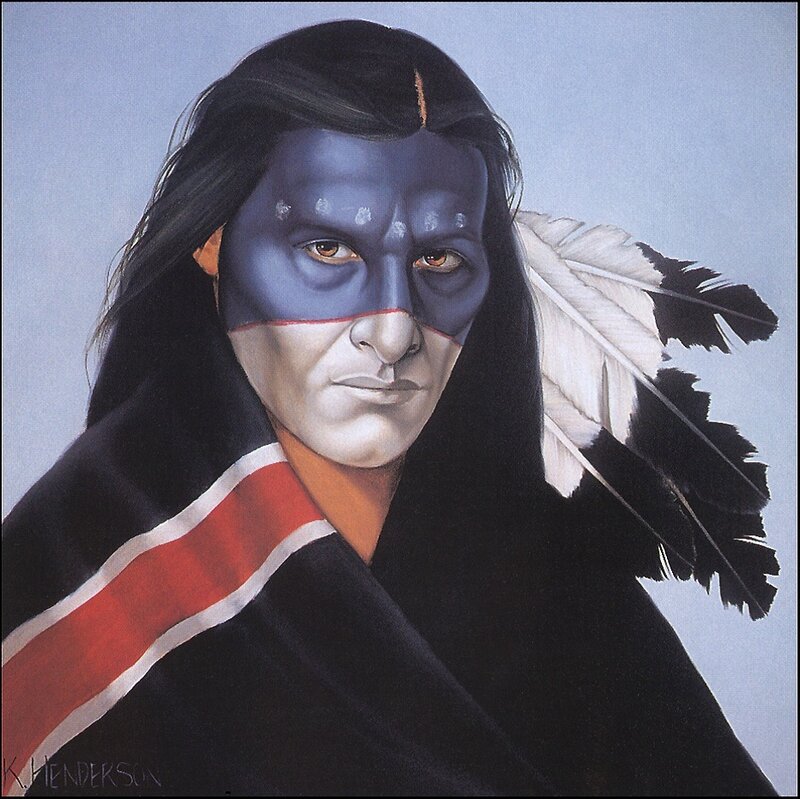 Man with Face Paint — Blue