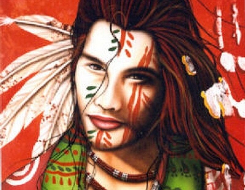 Man with Face Paint — Red