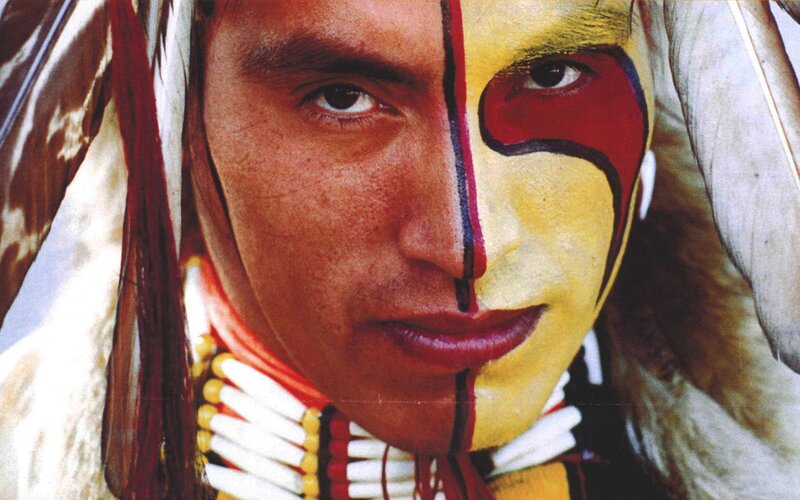 Man with Face Paint — Yellow, Dramatic