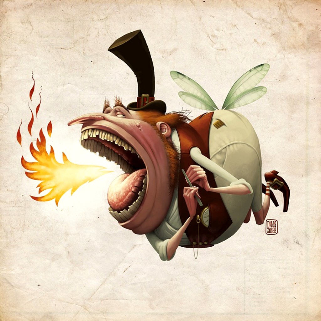 man with fire breath