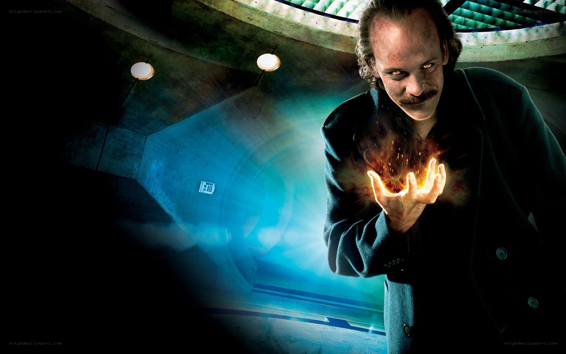 Man with fire in his hand