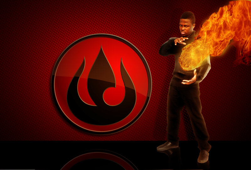 Man with Fireball