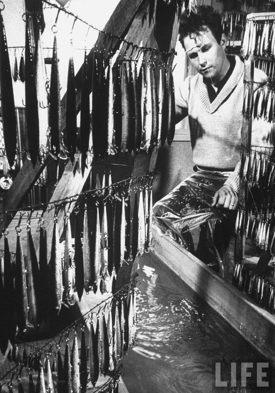 man with fishing lures