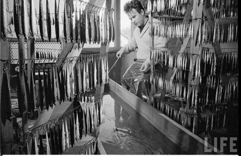 man with fishing lures