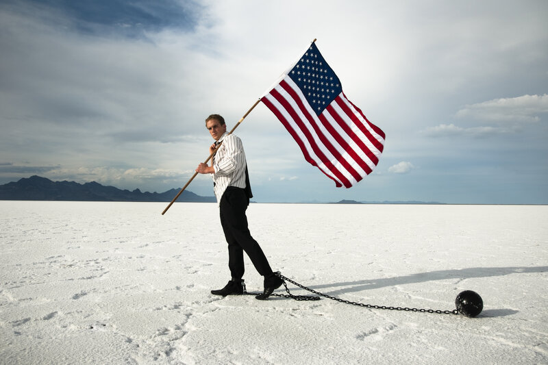 Man with Flag and Ball