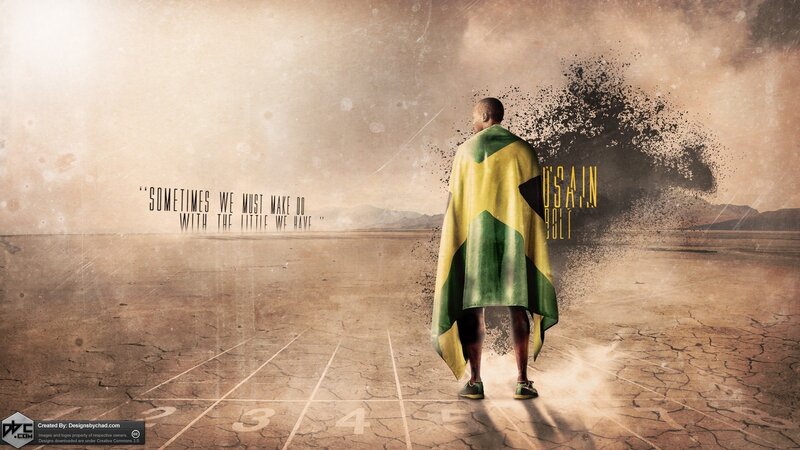 Man with Flag on Back