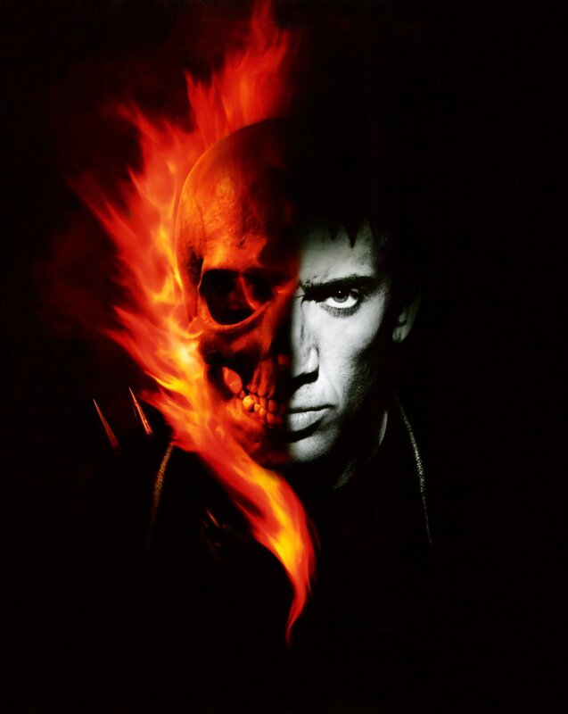 Man with Flaming Skull