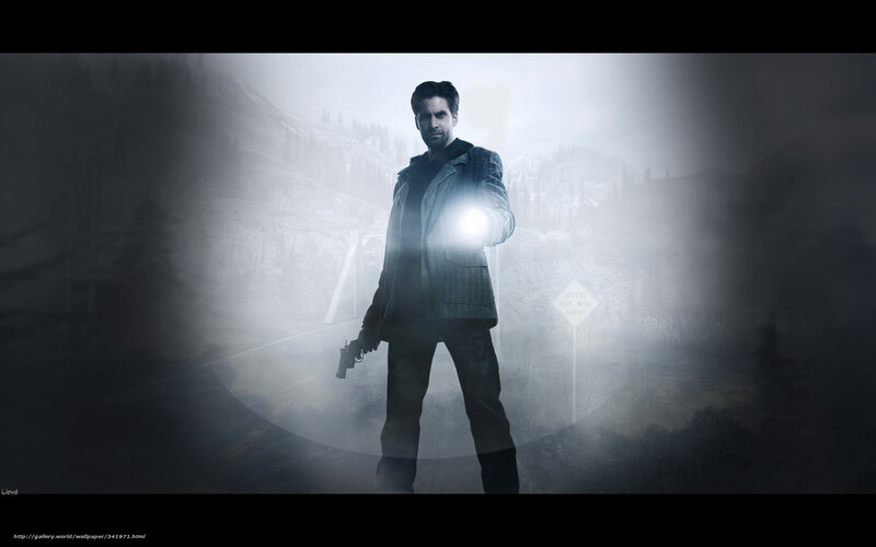 man with flashlight in fog