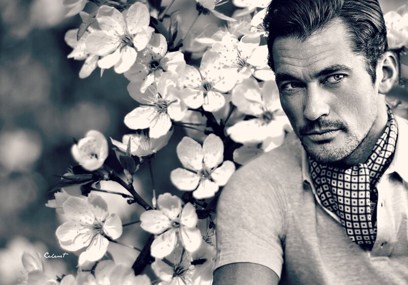 Man with Flowers — Black