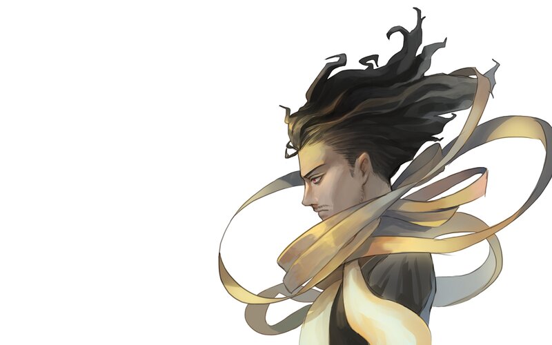 Man with Flowing Hair