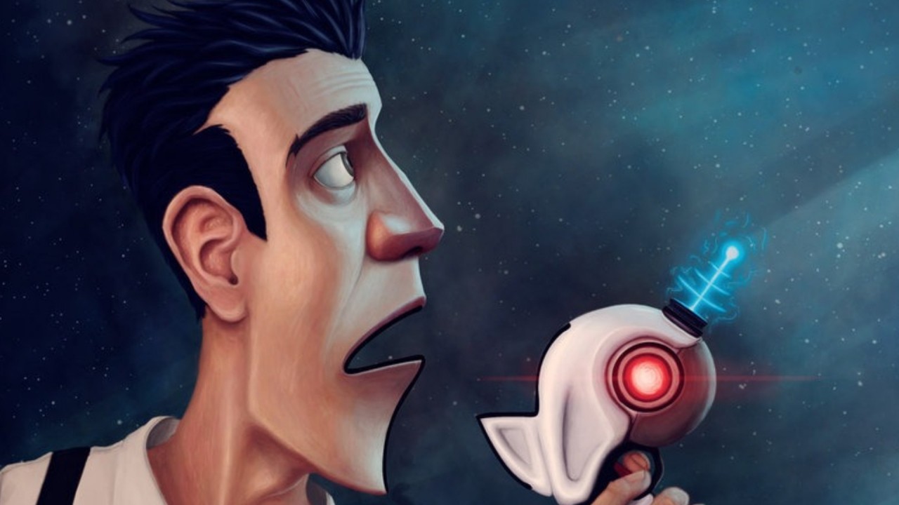 man with futuristic device