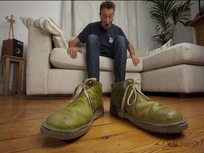 Man with Giant Shoes