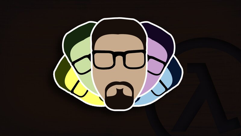 Man with Glasses and Beard — Black, Dark