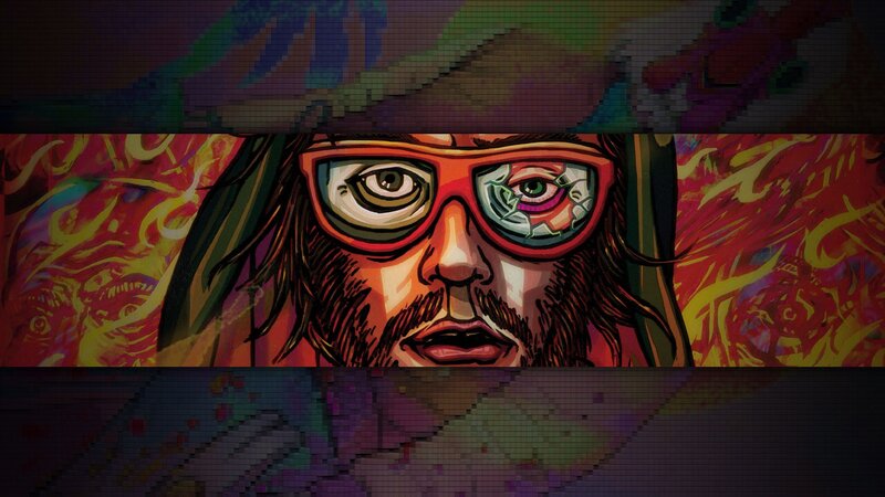 Man with Glasses and Beard — Red, Dramatic