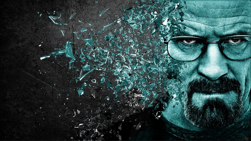 Man with Glasses and Beard — Teal, Dramatic, Digital Art