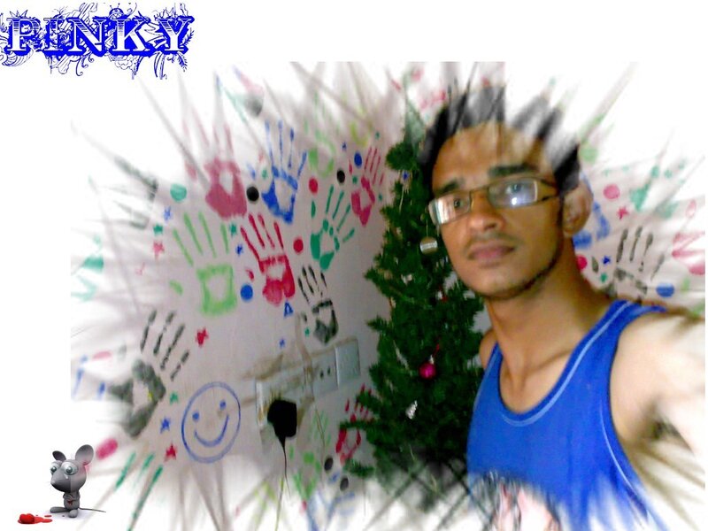 man with glasses and christmas tree