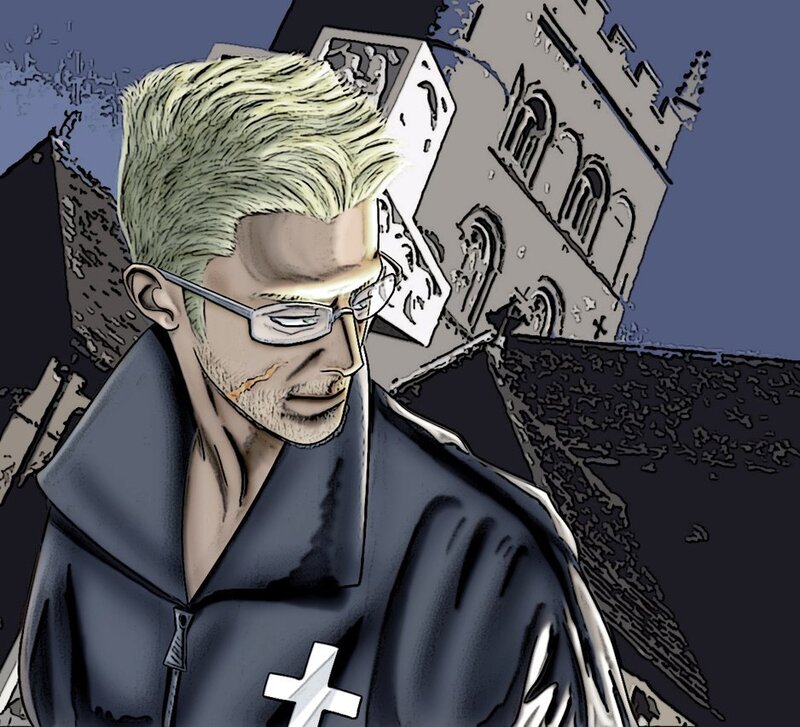 Man with Glasses and Cross