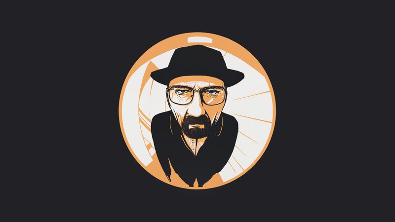Man with Glasses and Hat — Black, Serious