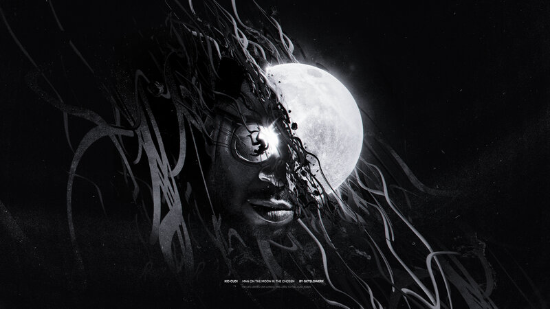 Man with Glasses and Moon